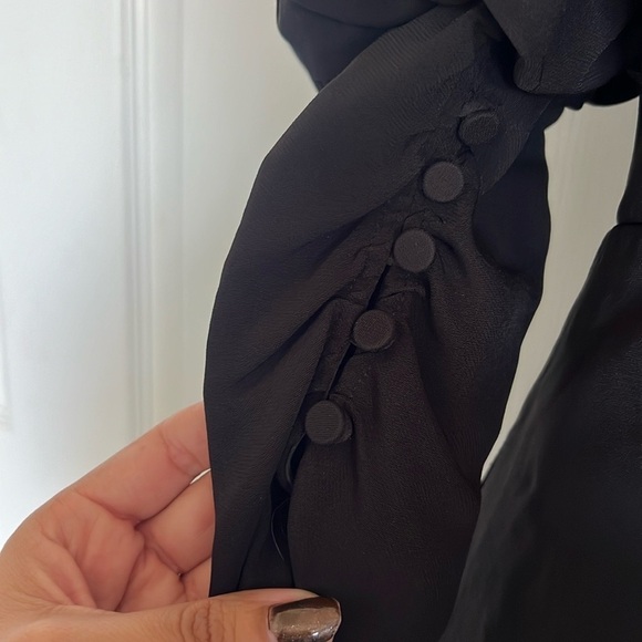 SELF-POTRAIT Black Puff Sleeve Dress - Picture 8 of 8